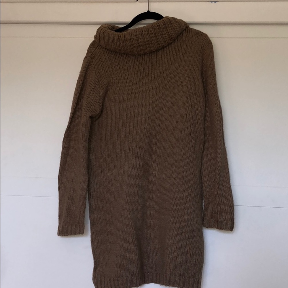 Brown sweater dress